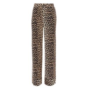 Ganni Fayette Leopard 100% Silk Pants